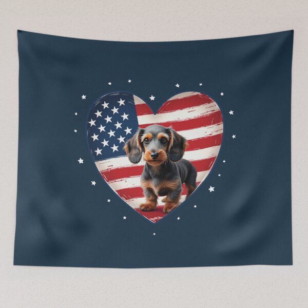 Item preview, Red, White and Blue Dachshund designed and sold by VibeHiveThreads.