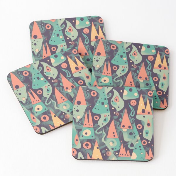 Item preview, Retro Abstract Patterns with Smiling Faces & Curves designed and sold by hjian8219.