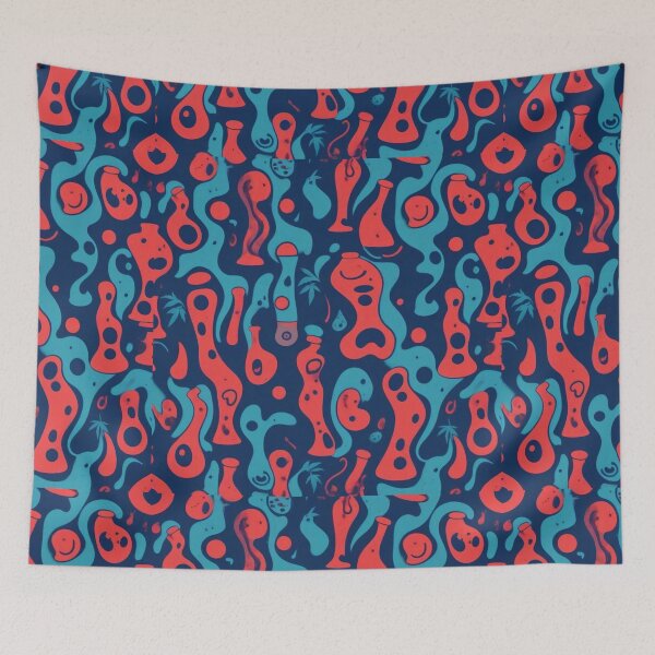 Item preview, Retro Abstract Patterns with Smiling Faces & Curves designed and sold by hjian8219.