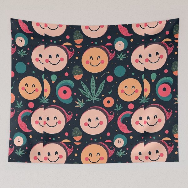 Item preview, Retro Abstract Patterns with Smiling Faces & Curves designed and sold by hjian8219.
