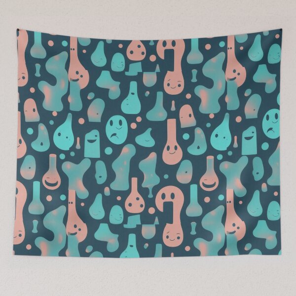 Item preview, Retro Abstract Patterns with Smiling Faces & Curves designed and sold by hjian8219.