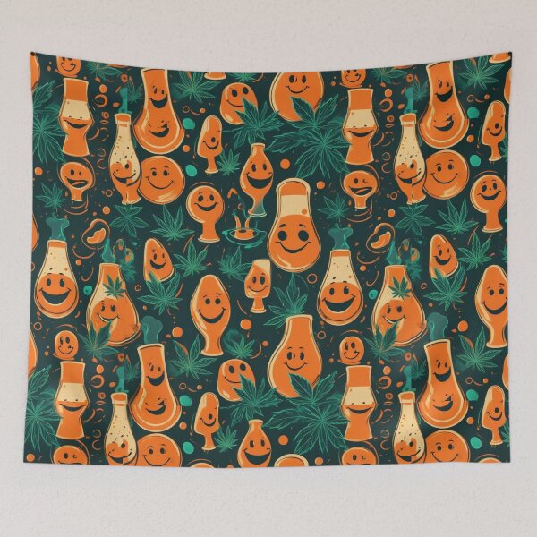 Item preview, Retro Abstract Patterns with Smiling Faces & Curves designed and sold by hjian8219.