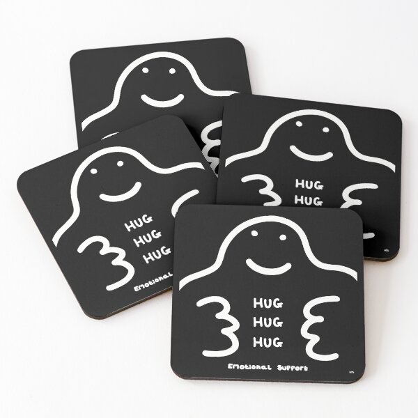 Item preview, Emotional Support: hugs always available with a smile black and white version.  designed and sold by Catphonesoup.