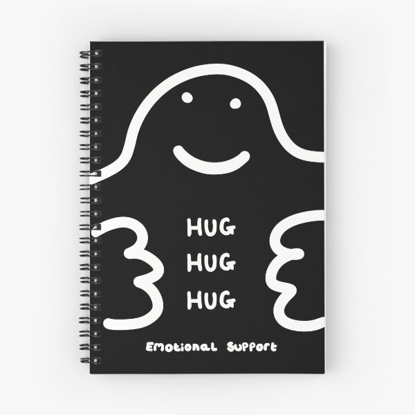 Item preview, Emotional Support: hugs always available with a smile black and white version.  designed and sold by Catphonesoup.
