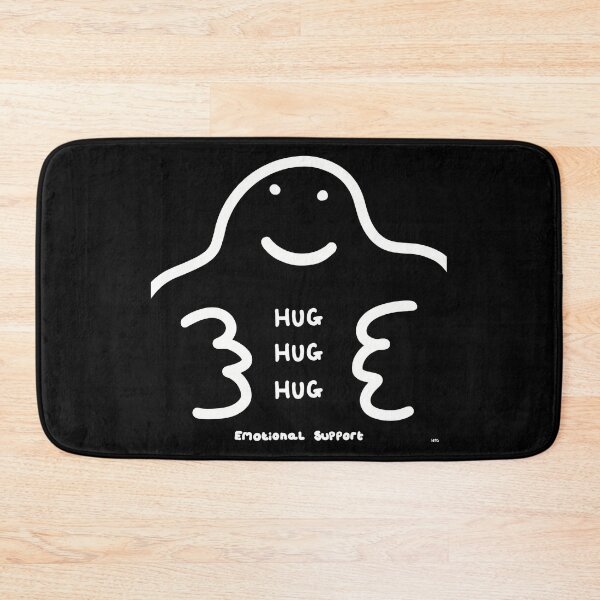 Item preview, Emotional Support: hugs always available with a smile black and white version.  designed and sold by Catphonesoup.