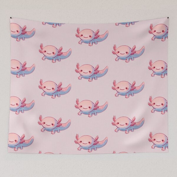 Item preview, Floating pink axolotl  designed and sold by DaintyDooodles.