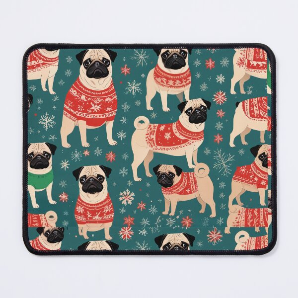 Item preview, PUGS IN SWEATERS CHRISTMAS WINTER SWEATER WEATHER PATTERN designed and sold by Arts4U.