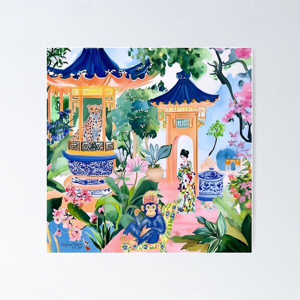 Item preview, Money King in chinoiserie palace designed and sold by SophieClimaArt.