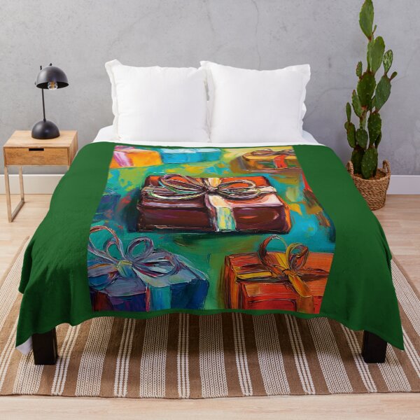 Item preview, Colorful Chocolate Gift Boxes - Intricate Ribbons and Festive Energy Capture the Christmas Holiday Spirit Generative AI Art designed and sold by OlfactoART Studio.