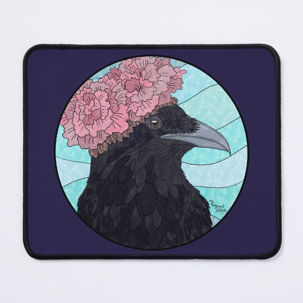 Item preview, Raven with Carnations & Garnets (January) designed and sold by Marguerite Artistry.