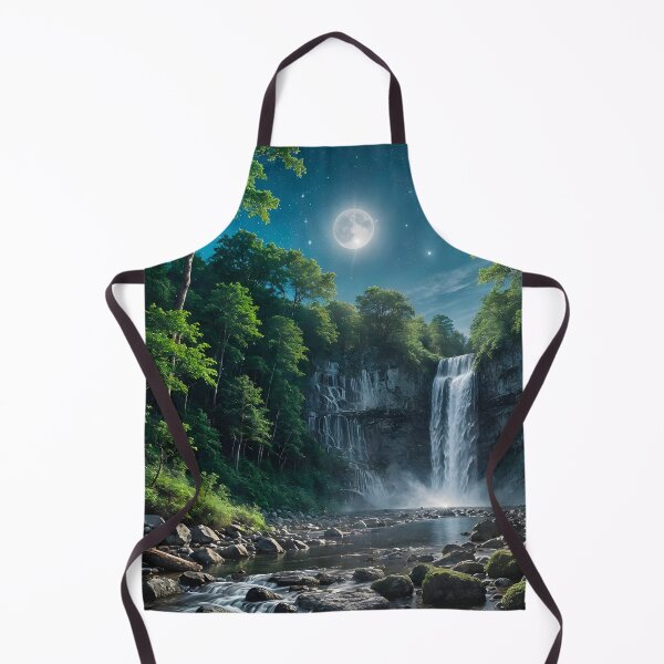Item preview, Moonlit waterfall, luxurious forestscape designed and sold by artedamensagem.