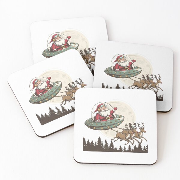 Item preview, Reindeer and Retro UFO Alien Santa merry Christmas believe designed and sold by BHMARTS.