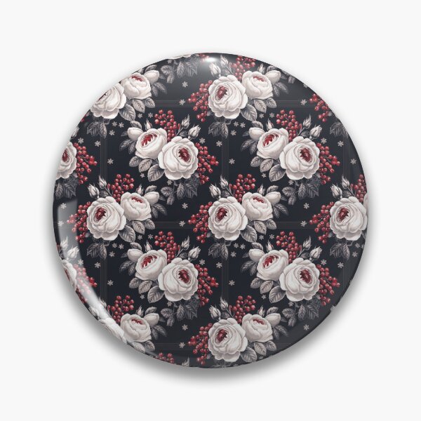 Item preview, Nordic Winter Roses Pattern Midnight Blue Floral Print designed and sold by cabana.space.