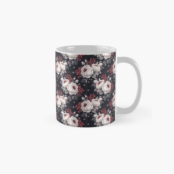 Item preview, Nordic Winter Roses Pattern Midnight Blue Floral Print designed and sold by cabana.space.
