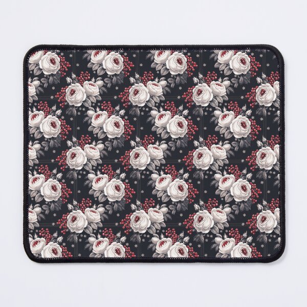 Item preview, Nordic Winter Roses Pattern Midnight Blue Floral Print designed and sold by cabana.space.