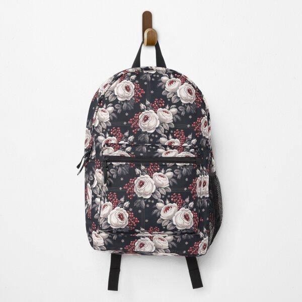 Item preview, Nordic Winter Roses Pattern Midnight Blue Floral Print designed and sold by cabana.space.
