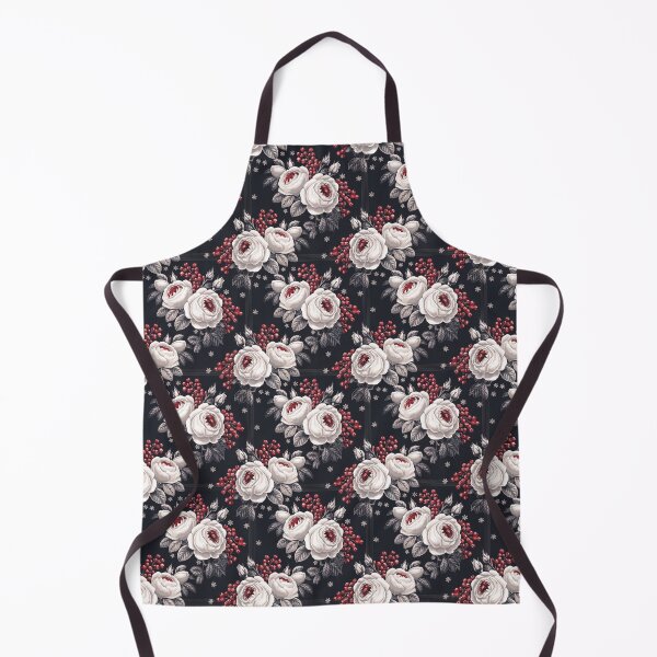 Item preview, Nordic Winter Roses Pattern Midnight Blue Floral Print designed and sold by cabana.space.