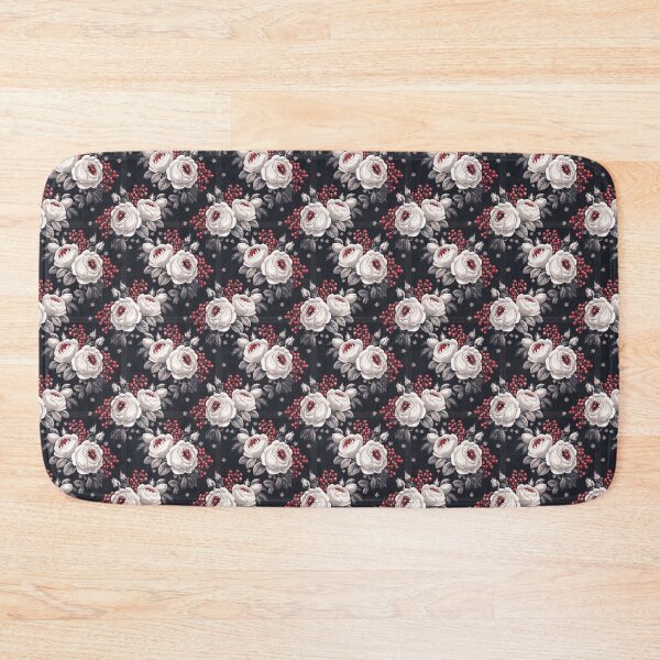 Item preview, Nordic Winter Roses Pattern Midnight Blue Floral Print designed and sold by cabana.space.