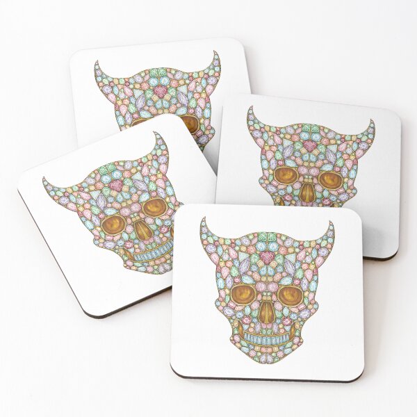 Item preview, Demon skull set with fancy gems jewelry. designed and sold by Jiwsurreal.