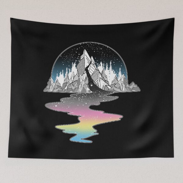 Item preview, Polygender Mountain River LGBT Pride Flag designed and sold by Clara Hollins.