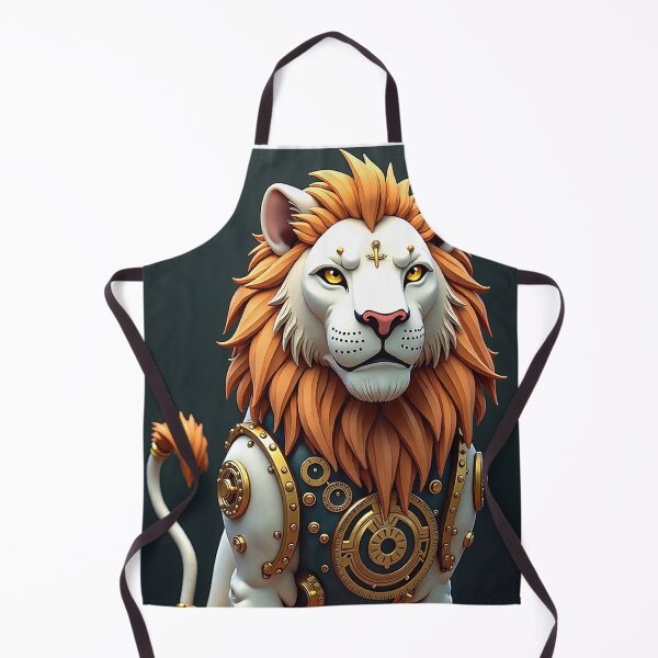 Item preview, Stoic Steampunk Lion Sitting on A Pedestal designed and sold by TheAiArtDepot.