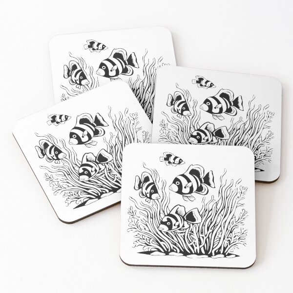 Item preview, Clown Fish Anemonefish Coral Reef Tropical Sea Colorful  designed and sold by inkoutninja.