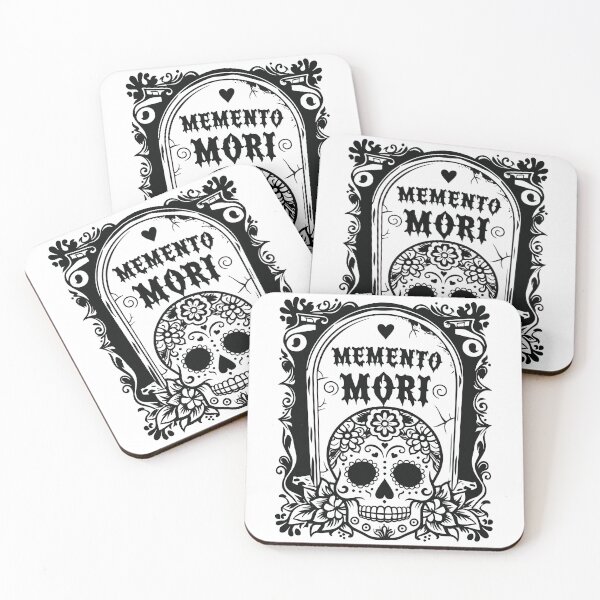 Item preview, Floral Memento Mori Gothic Sugar Skull Art - Black designed and sold by Skulls & Calaveras.