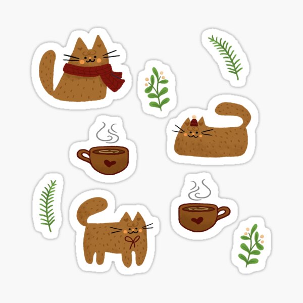 Cozy Winter Kitties Sticker