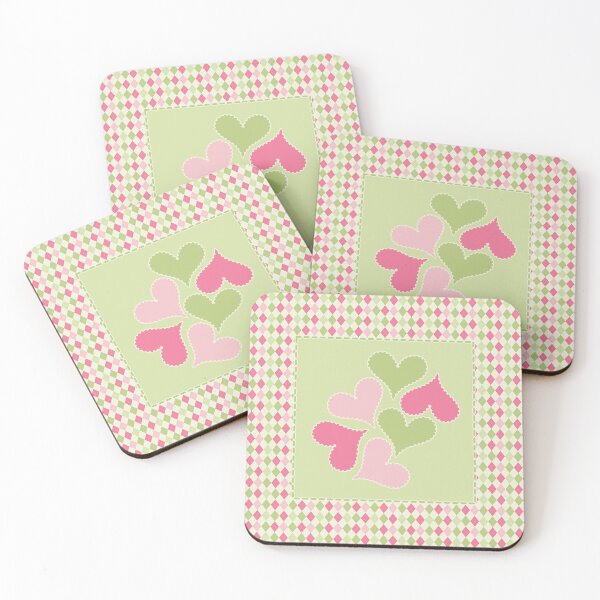 Item preview, Pink and Pistachio Green Argyle and Hearts designed and sold by MarikaJohnson.