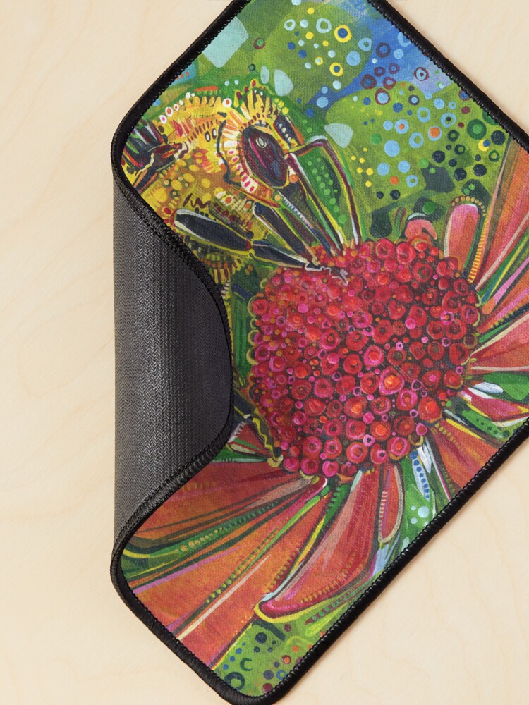 Thumbnail 2 of 5, Mouse Pad, Tri-colored Bumble Bee designed and sold by gwennpaints.