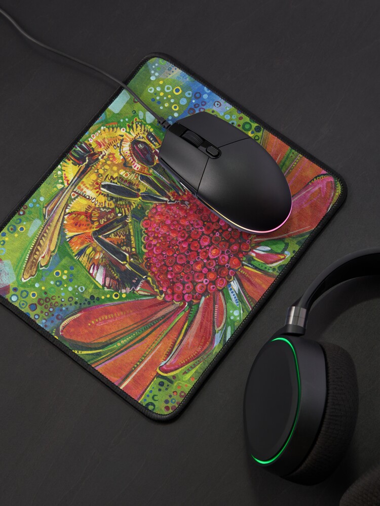 Thumbnail 4 of 5, Mouse Pad, Tri-colored Bumble Bee designed and sold by gwennpaints.