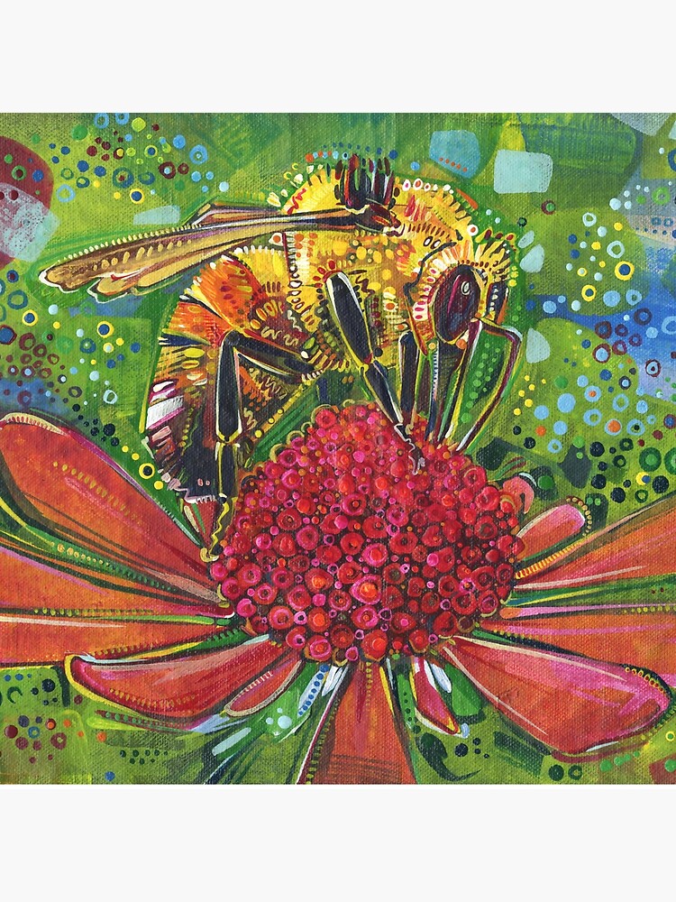 Thumbnail 4 of 4, Pillow, Tri-colored Bumble Bee designed and sold by gwennpaints.