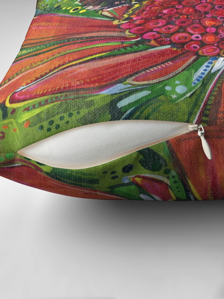 Thumbnail 2 of 4, Pillow, Tri-colored Bumble Bee designed and sold by gwennpaints.