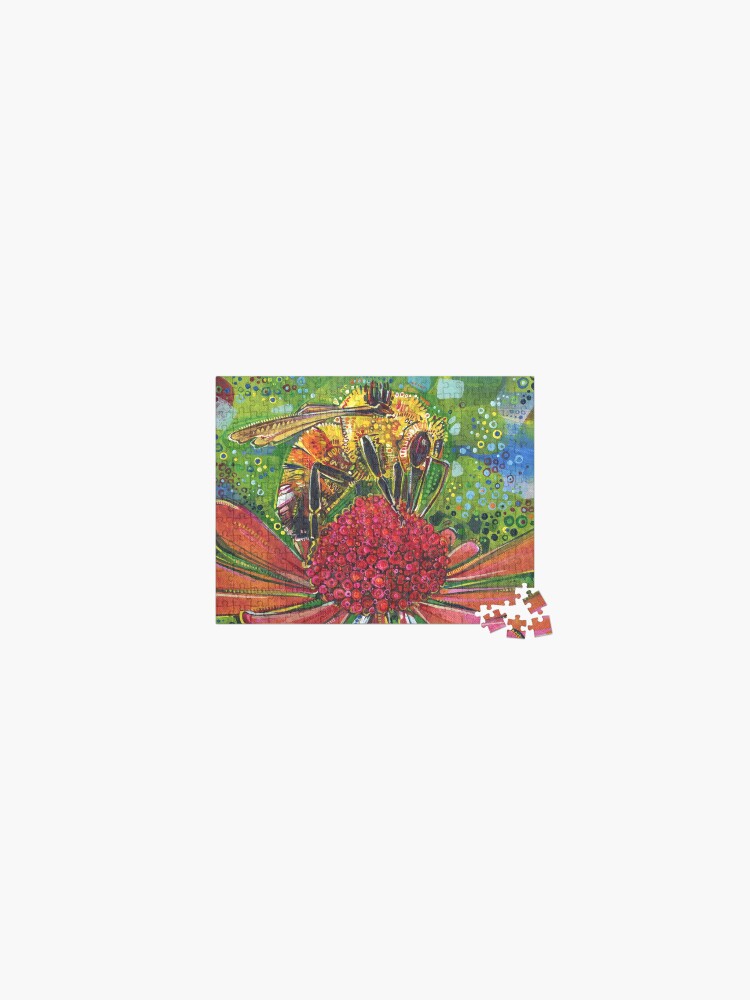 Thumbnail 1 of 2, Jigsaw Puzzle, Tri-colored Bumble Bee designed and sold by gwennpaints.
