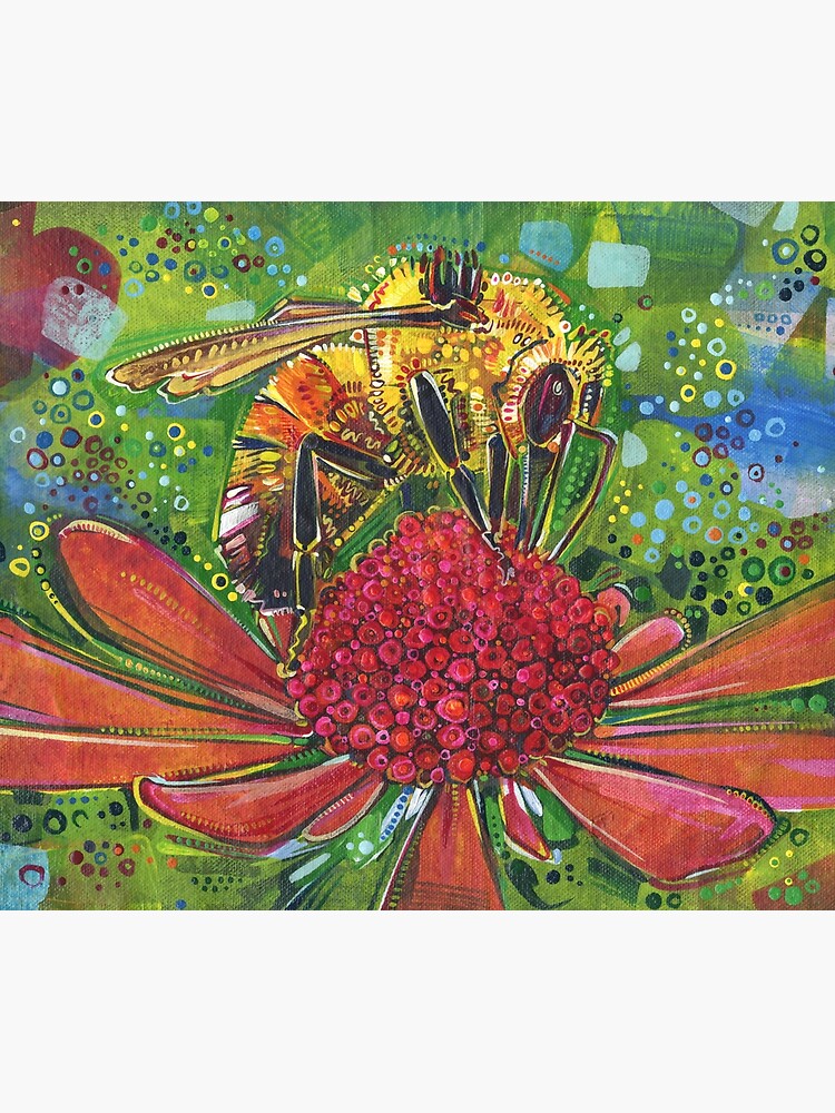Thumbnail 5 of 5, Shower Curtain, Tri-colored Bumble Bee designed and sold by gwennpaints.