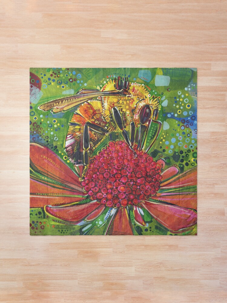 Thumbnail 1 of 5, Comforter, Tri-colored Bumble Bee designed and sold by gwennpaints.