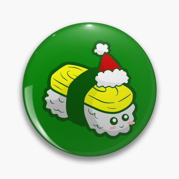 Item preview, kawaii christmas tamago sushi santa designed and sold by Gossip Rag.