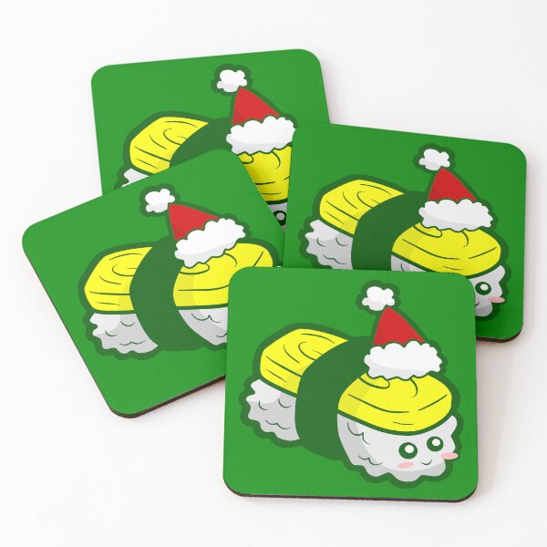 Item preview, kawaii christmas tamago sushi santa designed and sold by Gossip Rag.