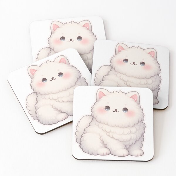 Item preview,  White fluffy cat chibi v2 designed and sold by ColorfulMouse.