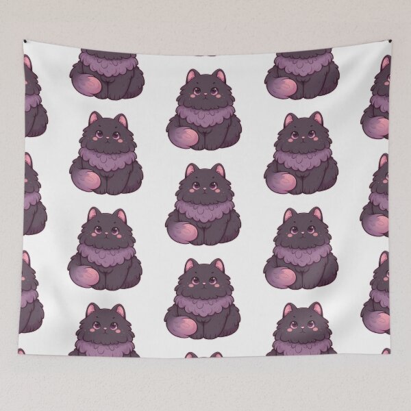 Item preview, Black fluffy cat chibi designed and sold by ColorfulMouse.
