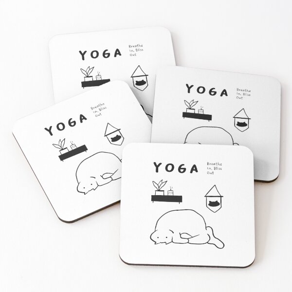 Item preview, "Yoga: Breathe In, Bliss Out" | Yoga Cat Illustration designed and sold by RM-Journey.