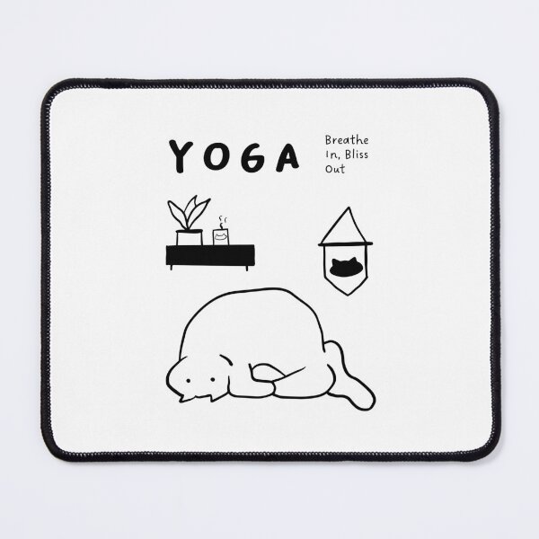 Item preview, "Yoga: Breathe In, Bliss Out" | Yoga Cat Illustration designed and sold by RM-Journey.