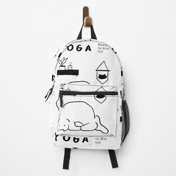 Item preview, "Yoga: Breathe In, Bliss Out" | Yoga Cat Illustration designed and sold by RM-Journey.