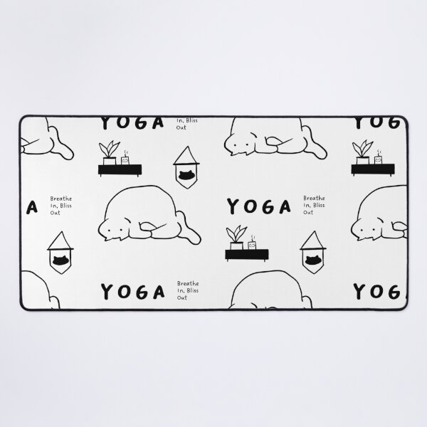 Item preview, "Yoga: Breathe In, Bliss Out" | Yoga Cat Illustration designed and sold by RM-Journey.