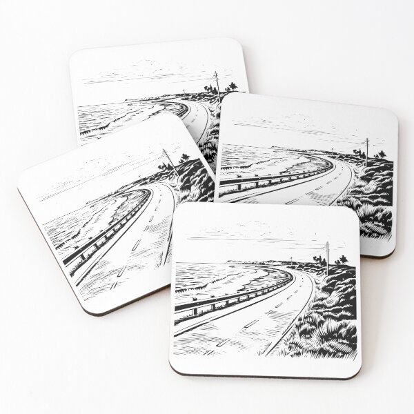 Item preview, Coastal Road Drive Highway Route Boulevard Seafront View designed and sold by inkoutninja.