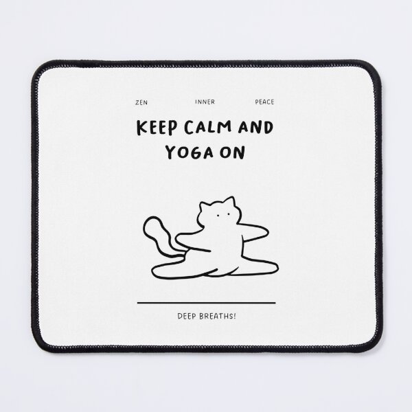 Item preview, "Keep Calm and Yoga On" | Yoga Cat Illustration designed and sold by RM-Journey.