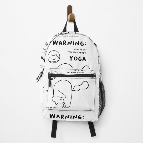 Item preview, "Warning: May Start Talking About Yoga" | Yoga Cat Illustration designed and sold by RM-Journey.