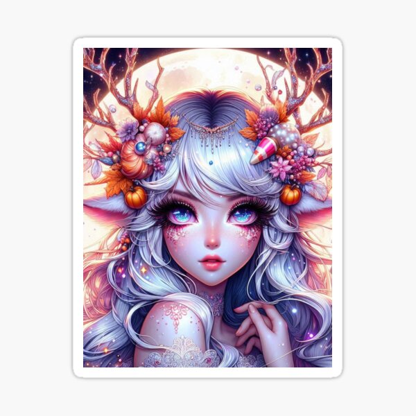 Item preview, Cute Anime-Inspired Deer Makeup for Halloween designed and sold by mi33x.