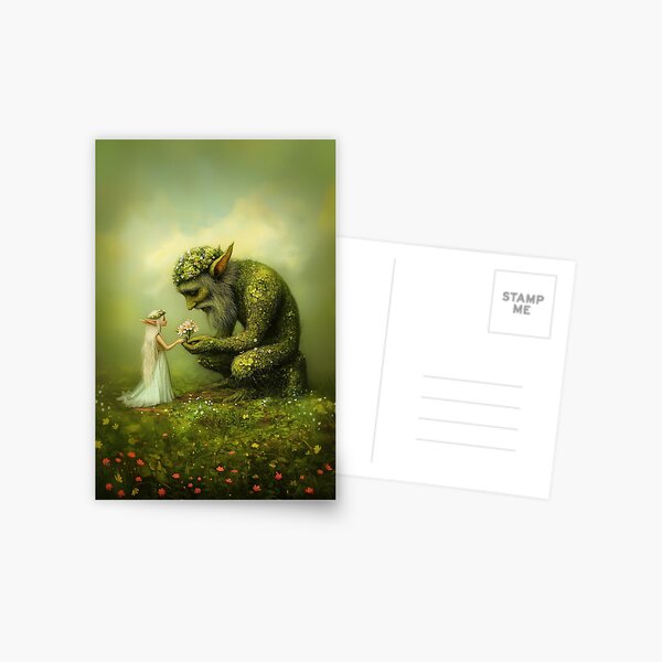 Item preview, Forest Guardian and Elf Girl - A Gentle Exchange designed and sold by Magical Art Store.