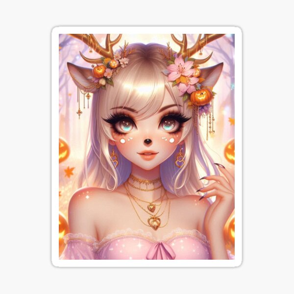 Item preview, Cute Anime-Inspired Deer Makeup for Halloween designed and sold by mi33x.